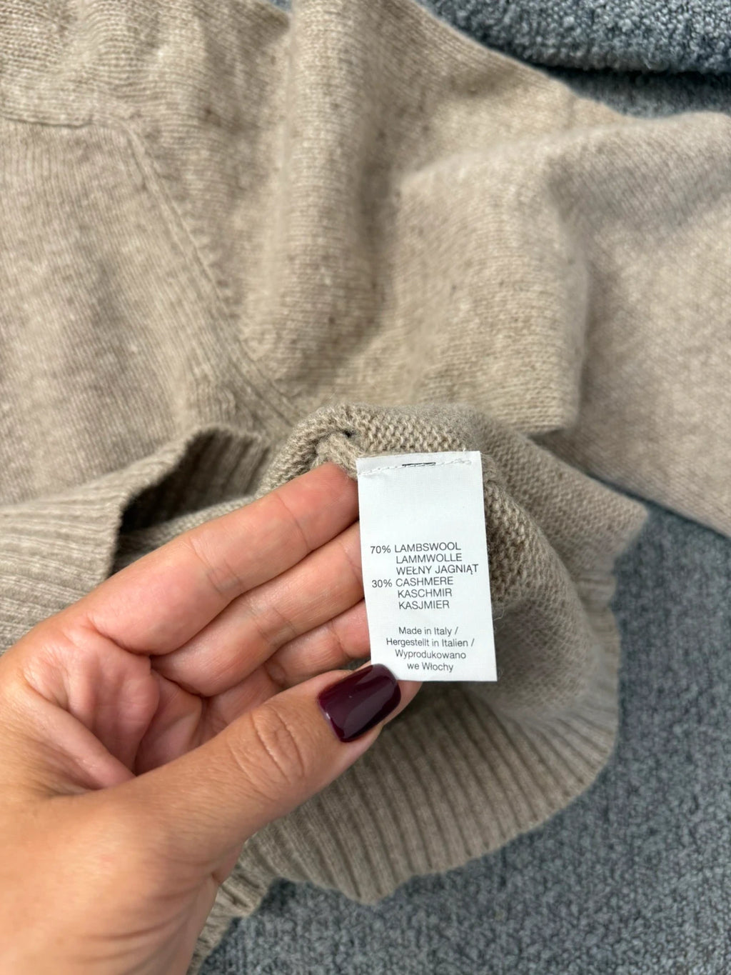Nickole Farhi beige wool cashmere sweater - view 6