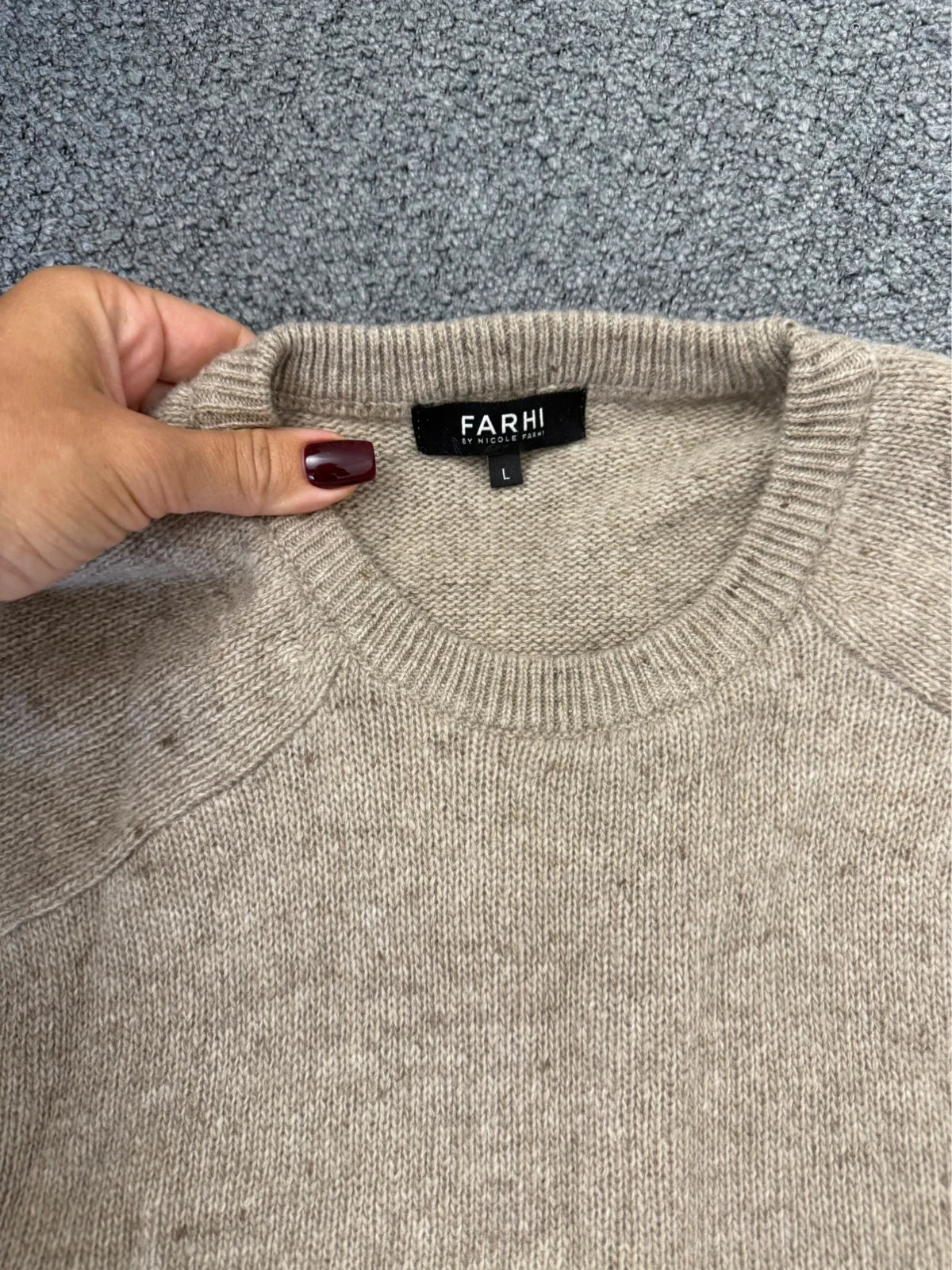 Nickole Farhi beige wool cashmere sweater - view 2