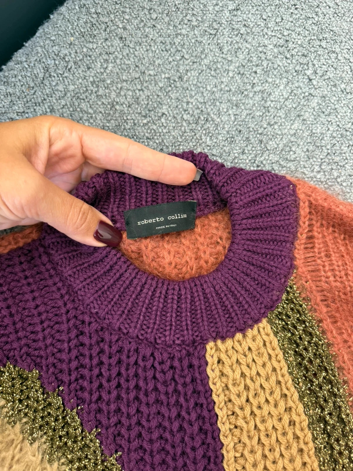Roberto Collina wool mohair colour block oversize sweater - view 3
