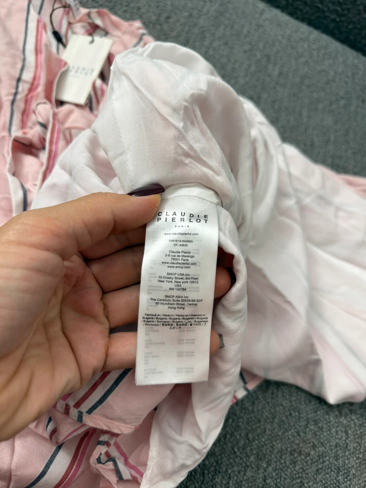 Claudie Pierlot new long pink striped viscose dress - view 8