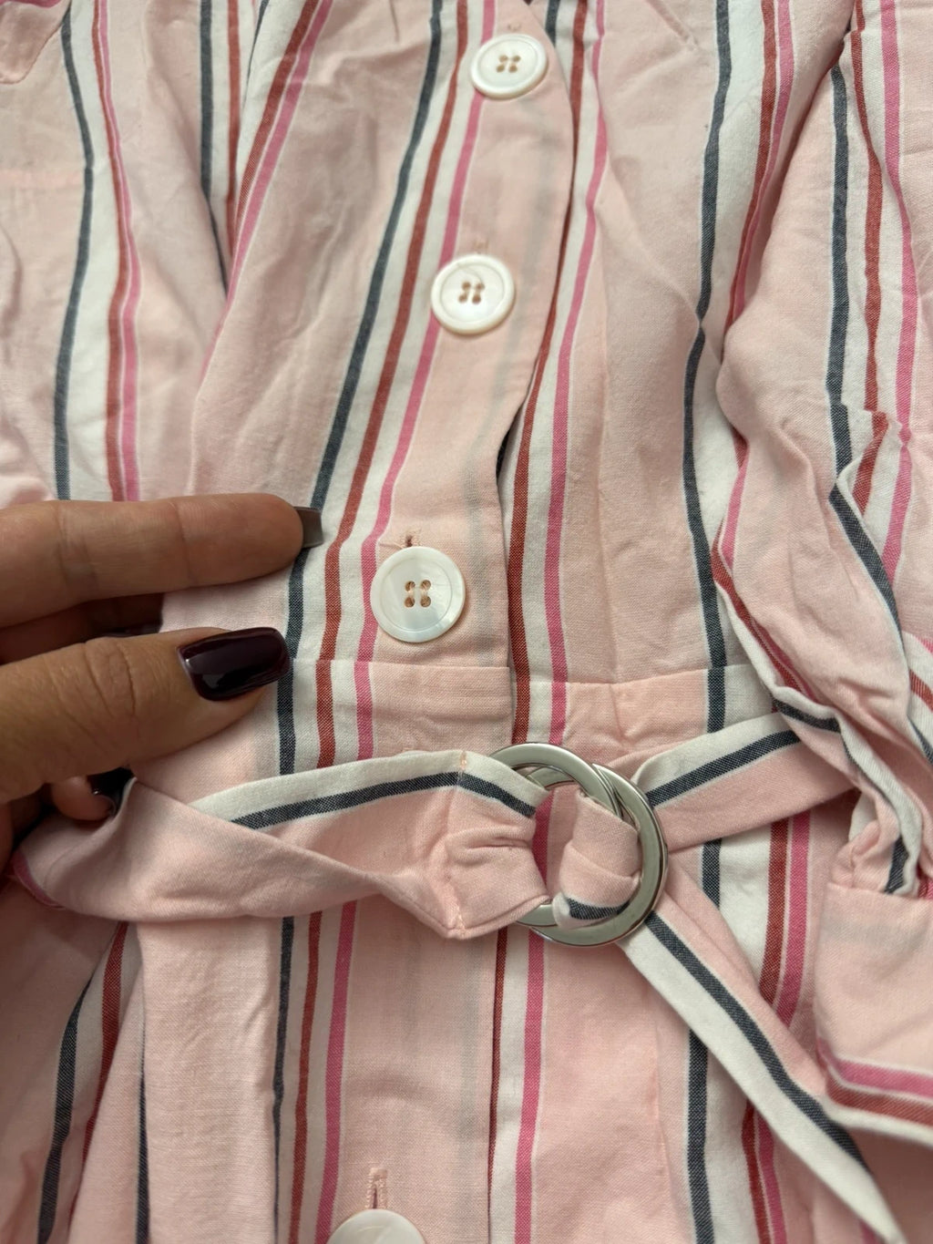Claudie Pierlot new long pink striped viscose dress - view 5