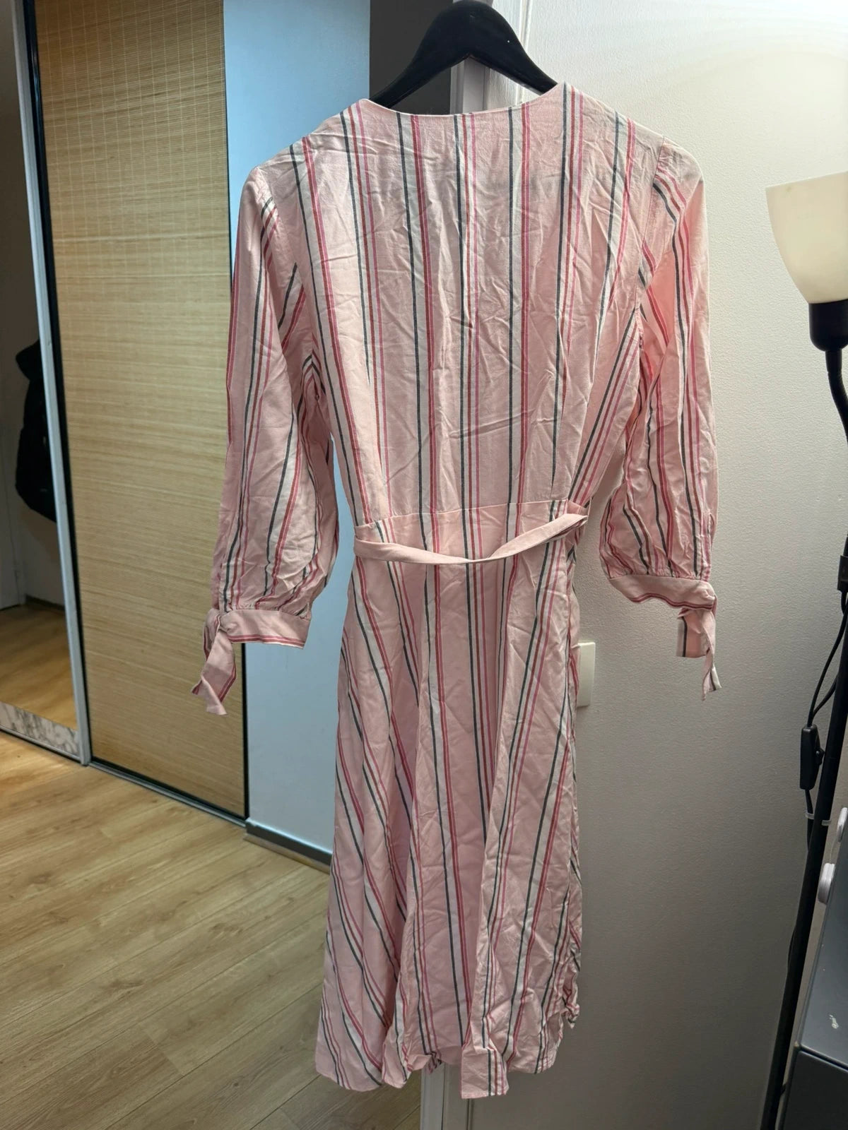 Claudie Pierlot new long pink striped viscose dress - view 2
