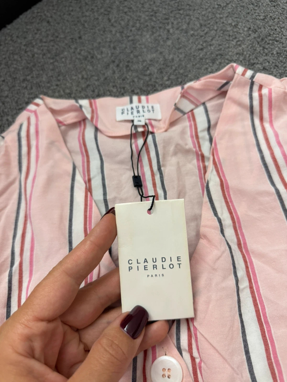 Claudie Pierlot new long pink striped viscose dress - view 4