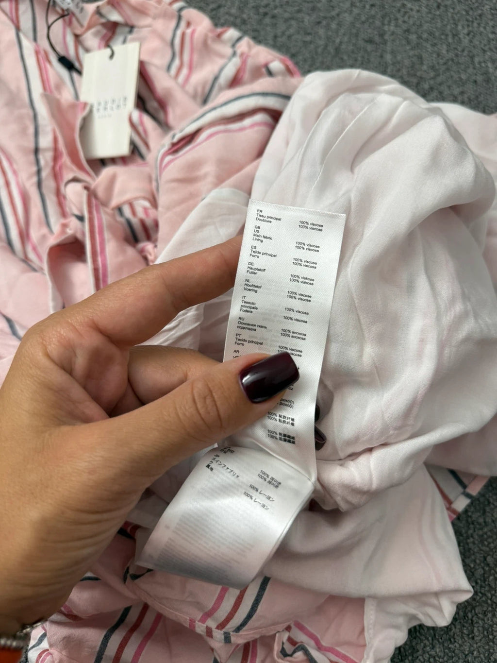 Claudie Pierlot new long pink striped viscose dress - view 9