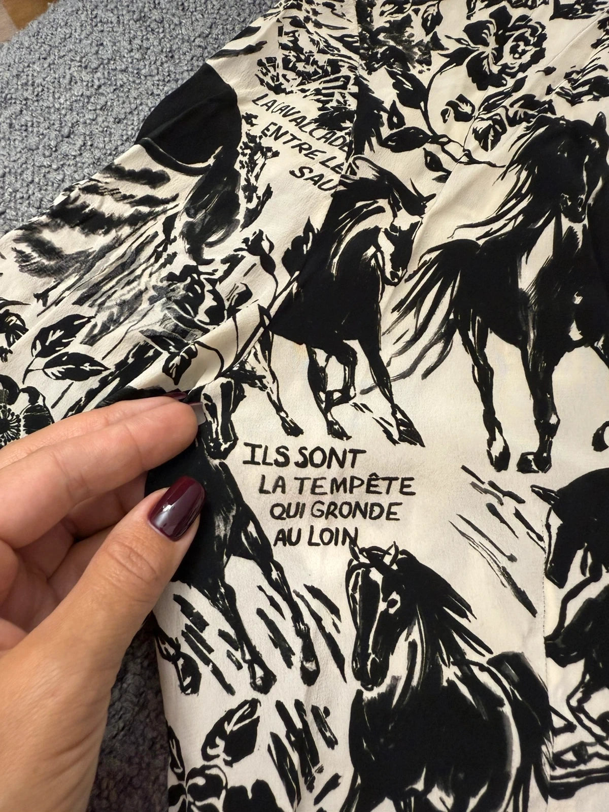 Claudie Pierlot silk long black and white dress - view 4