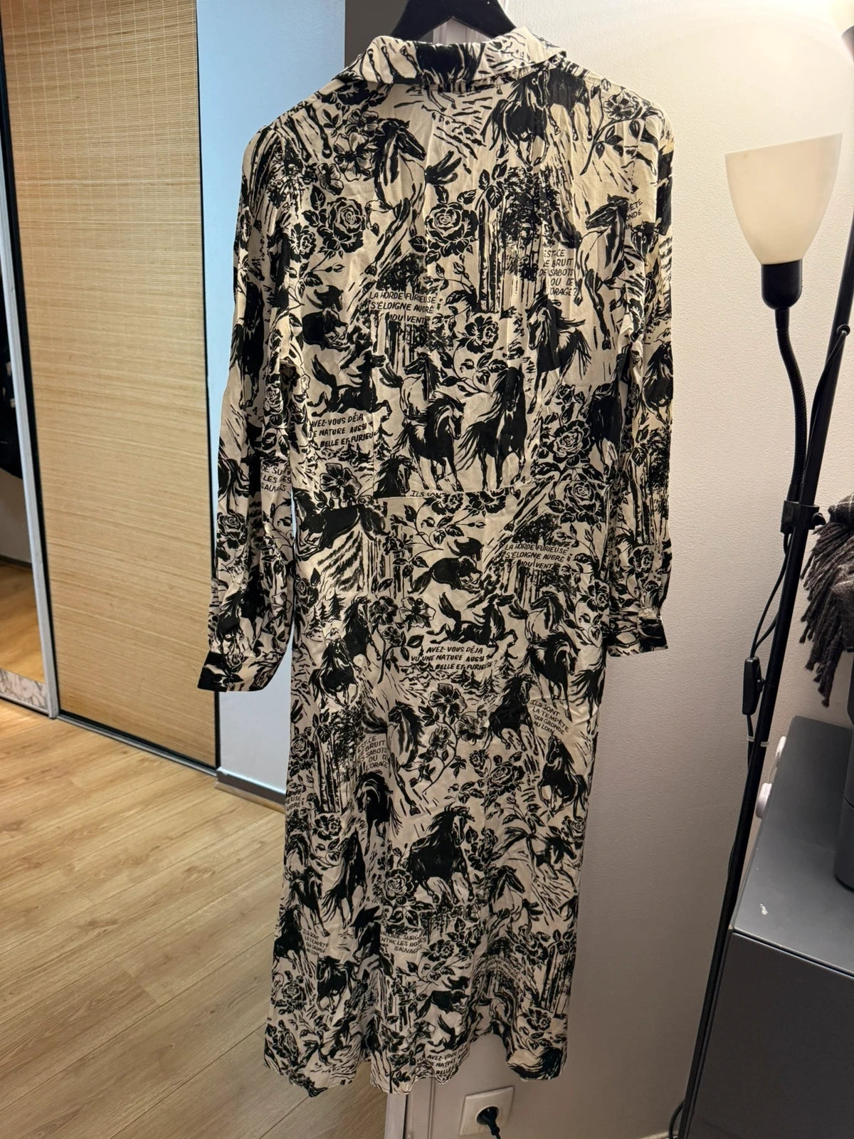 Claudie Pierlot silk long black and white dress - view 2