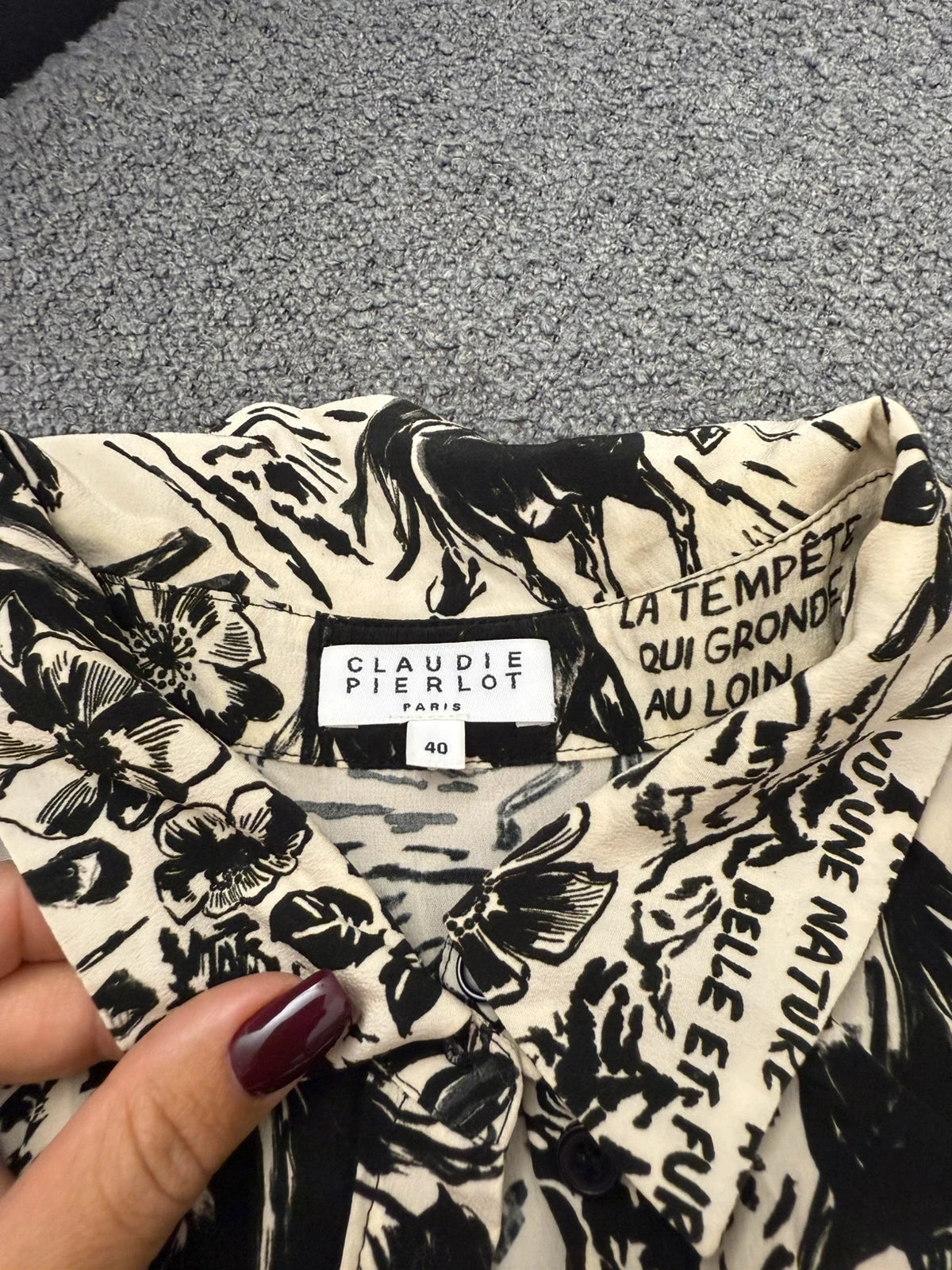 Claudie Pierlot silk long black and white dress - view 3