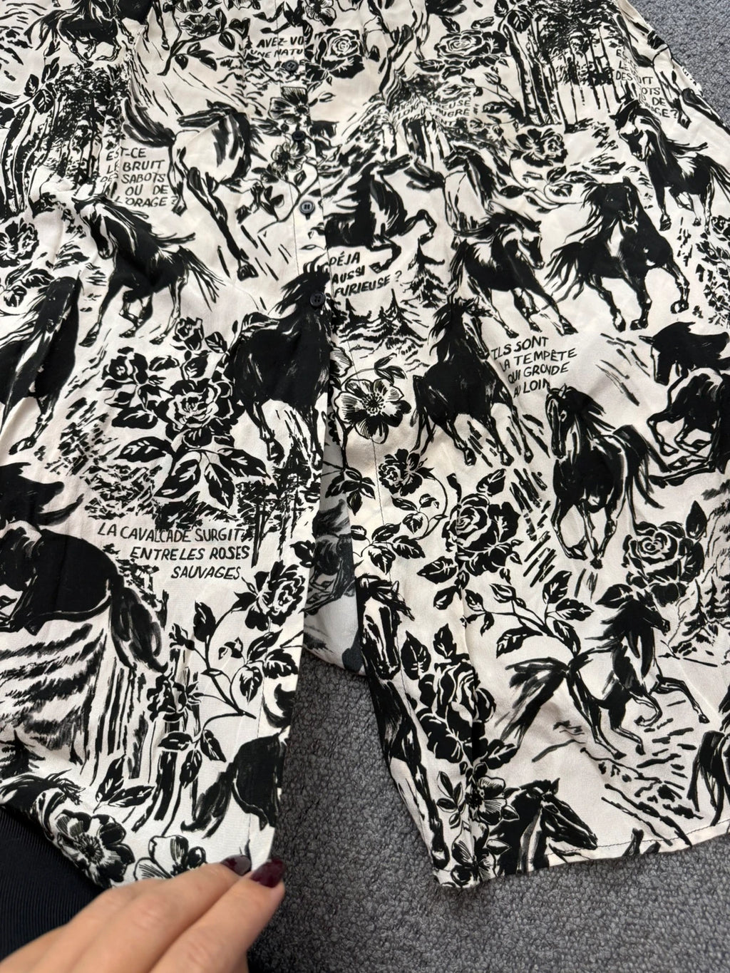 Claudie Pierlot silk long black and white dress - view 7