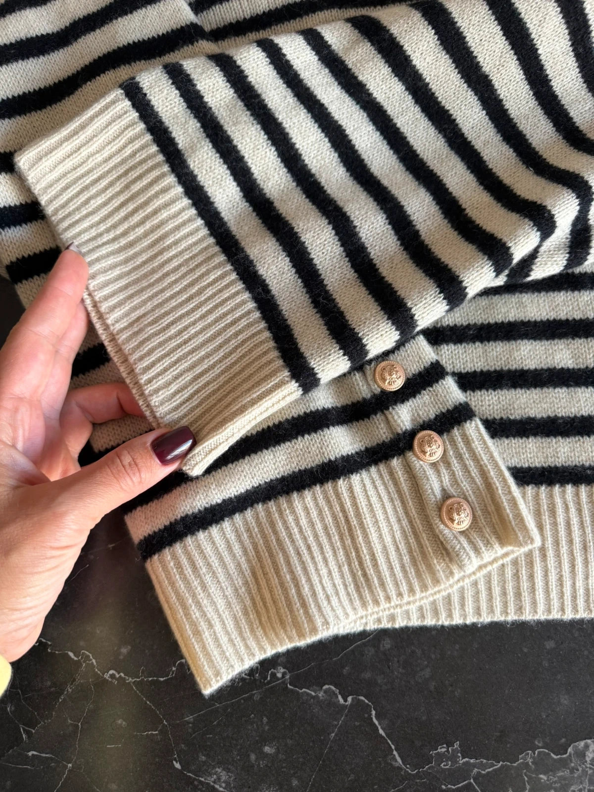 Allude jardin des oranges striped oversize wool cashmere sweater jumper - view 2