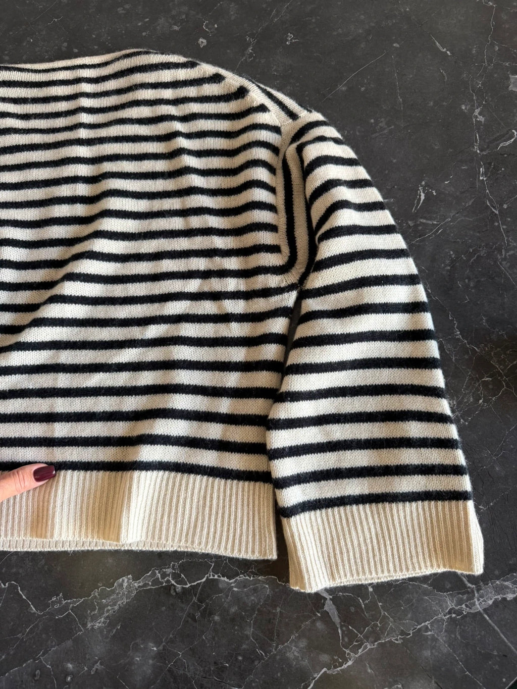 Allude jardin des oranges striped oversize wool cashmere sweater jumper - view 11