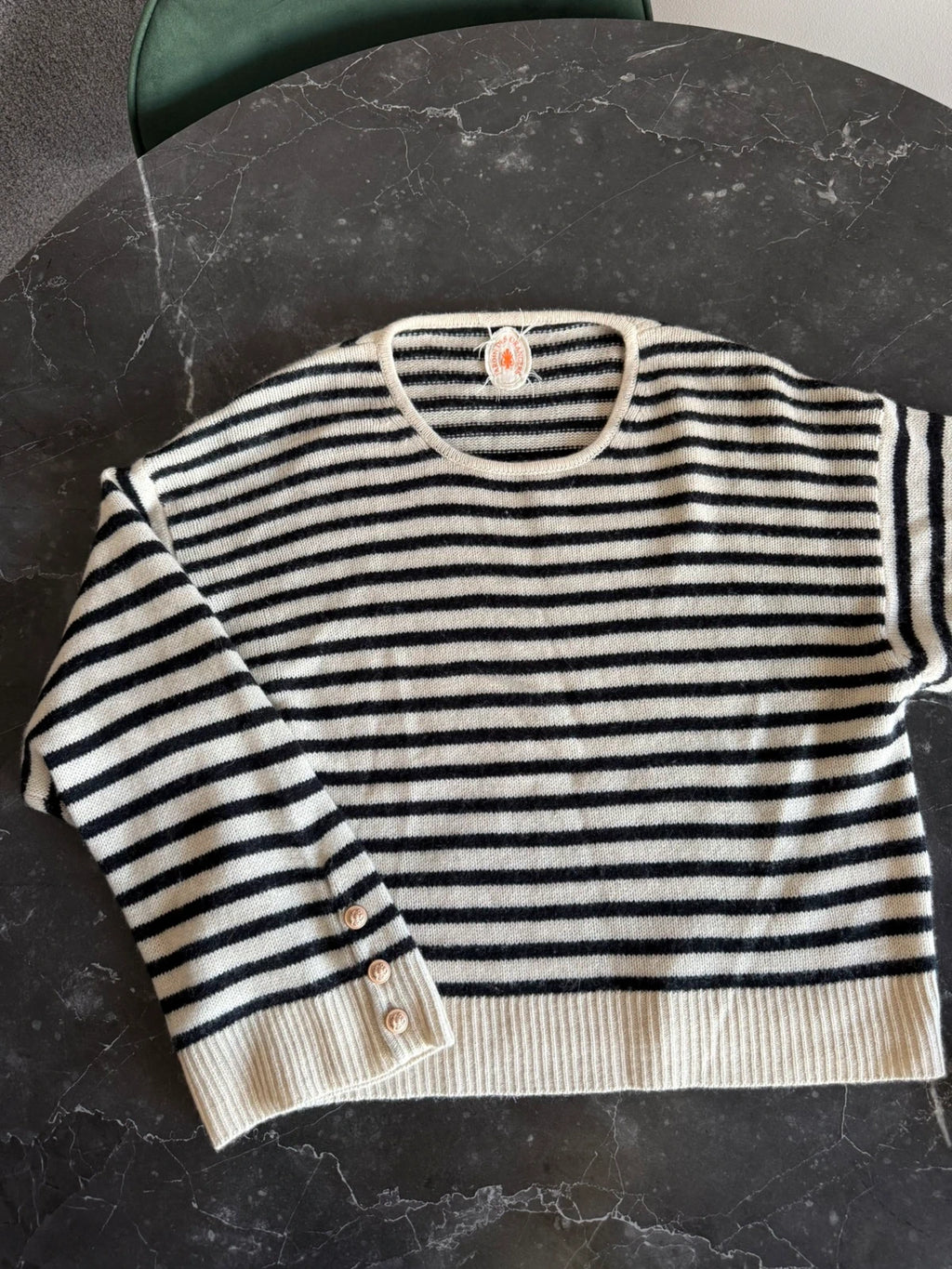 Allude jardin des oranges striped oversize wool cashmere sweater jumper