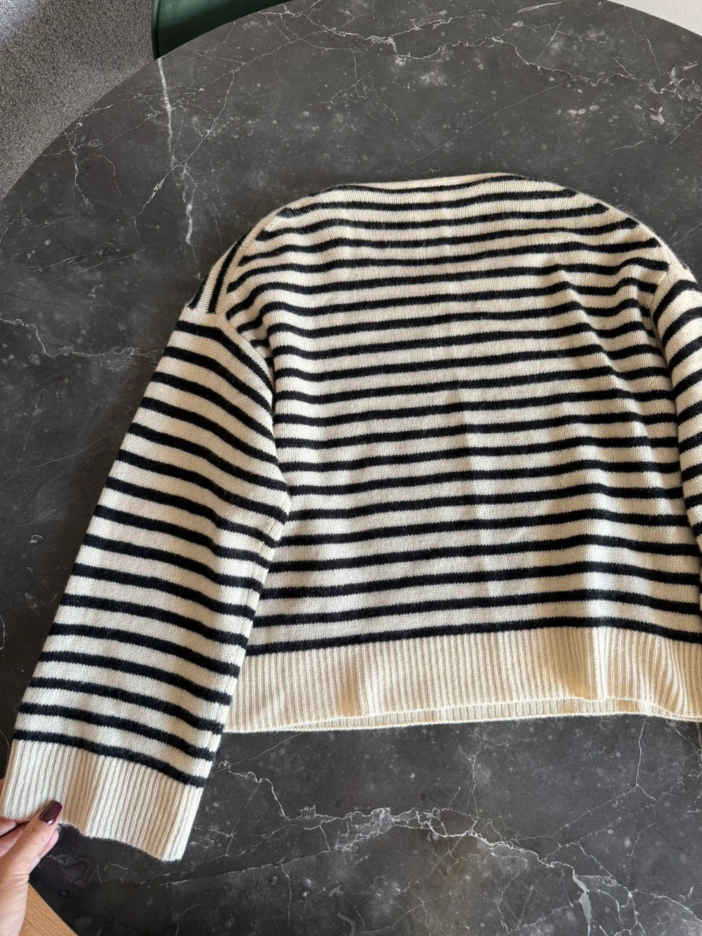 Allude jardin des oranges striped oversize wool cashmere sweater jumper - view 10
