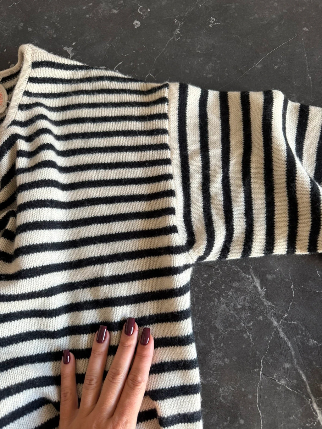 Allude jardin des oranges striped oversize wool cashmere sweater jumper - view 9