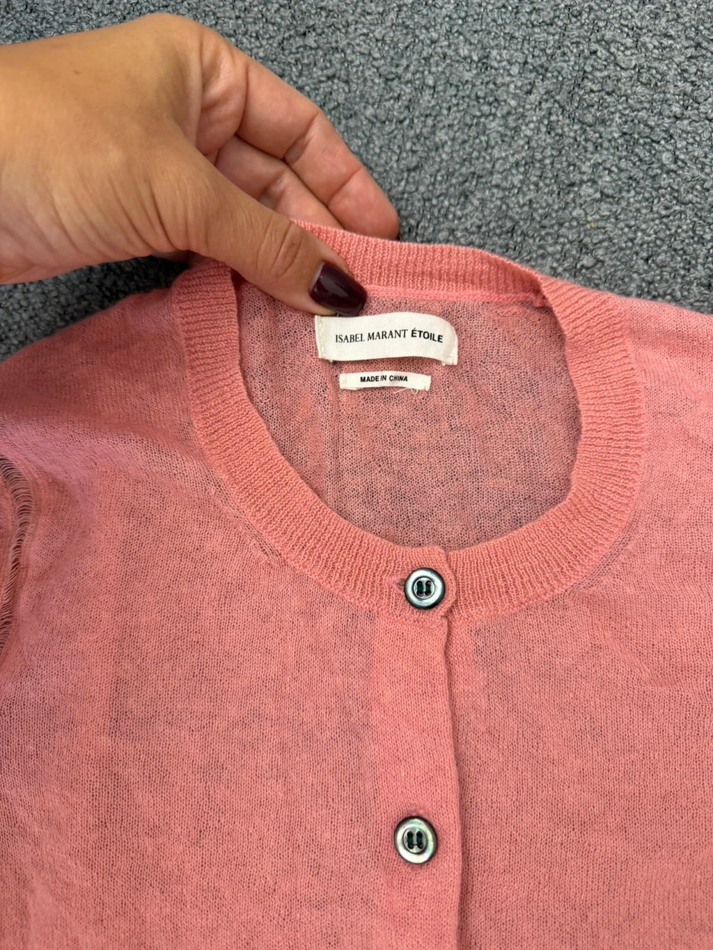 Isabel Marant Étoile baby alpaca pink cardigan - view 3