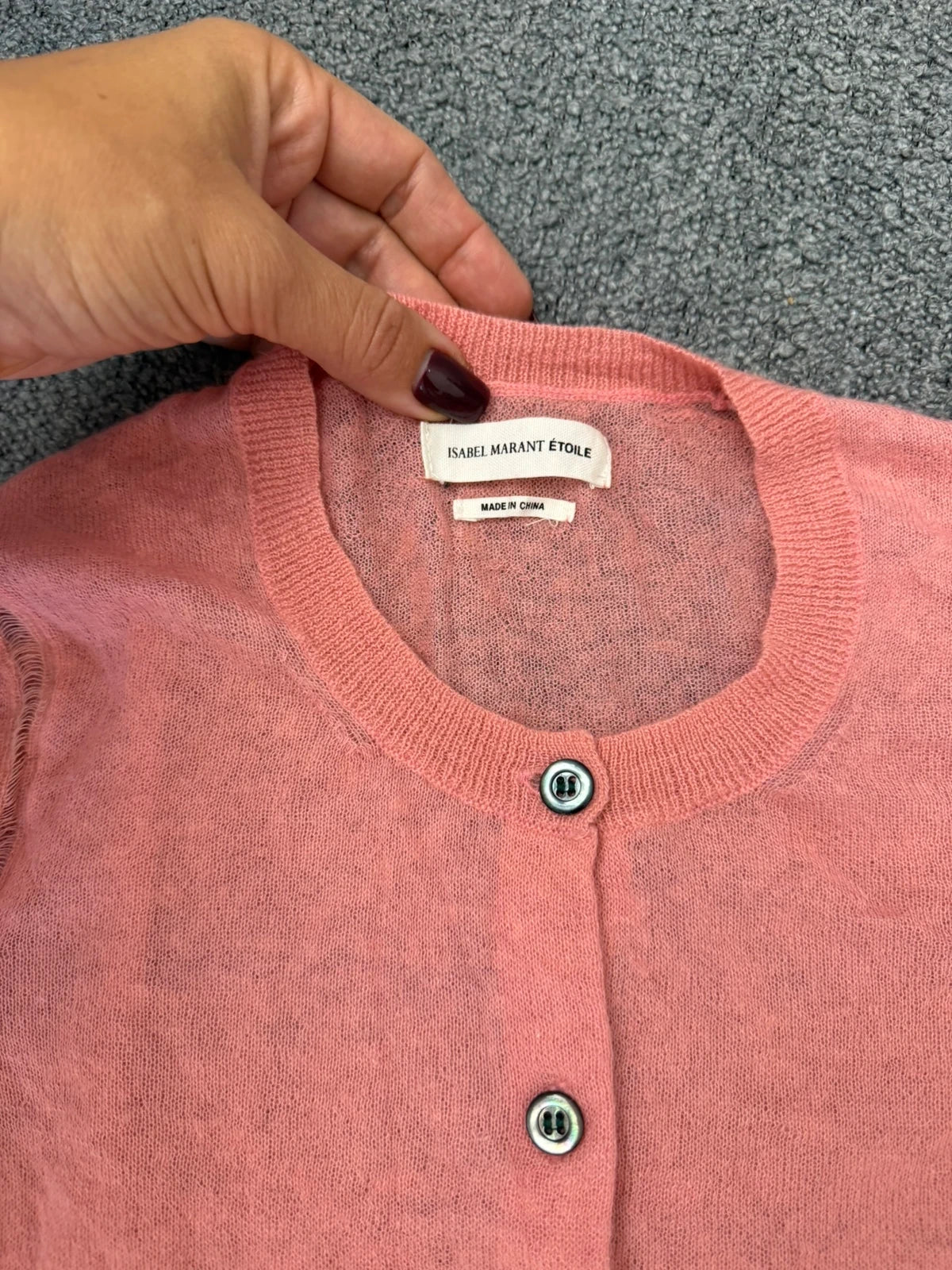 Isabel Marant Étoile baby alpaca pink cardigan - view 3