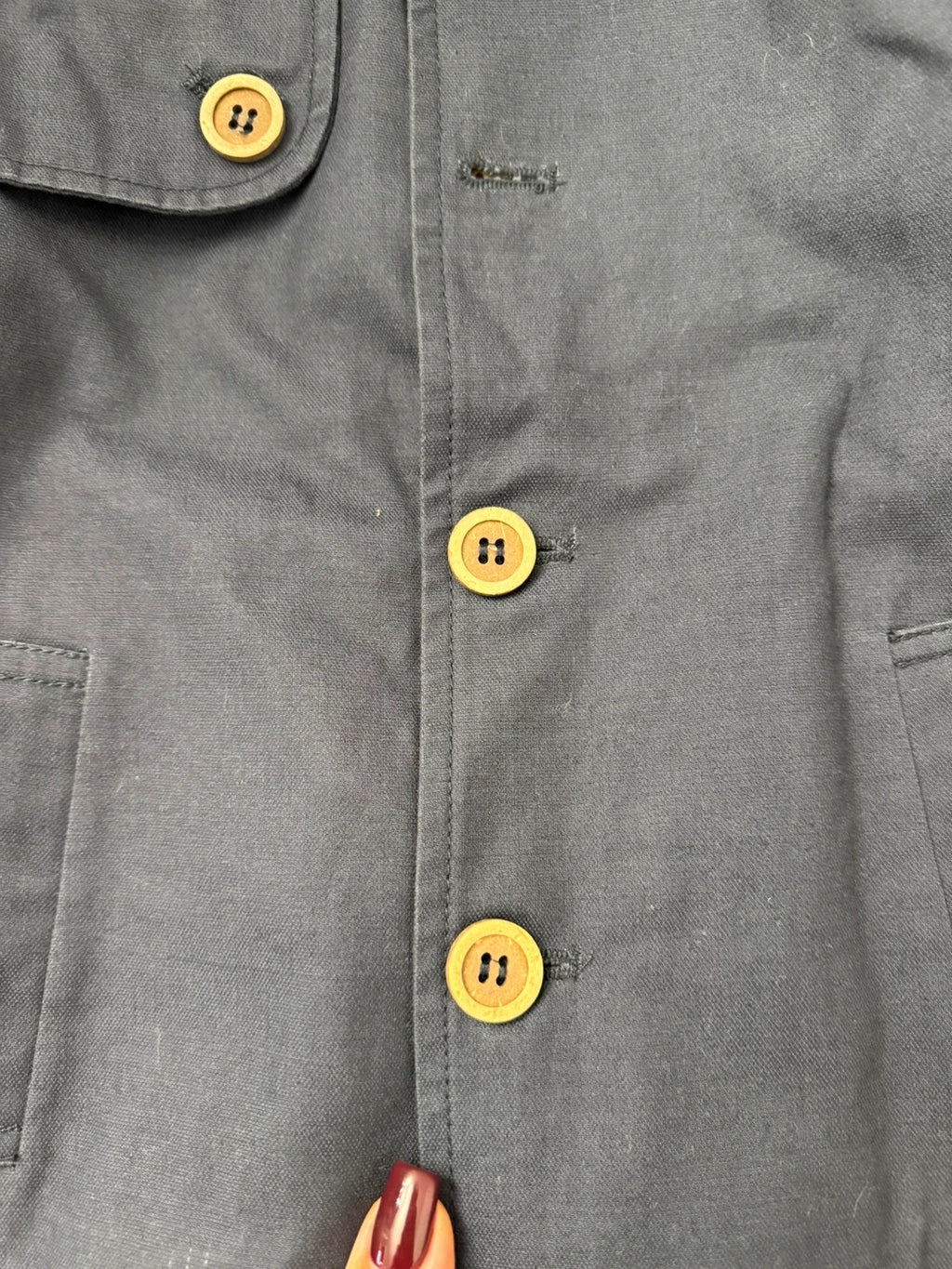 Newbie new navy blue cotton trench jacket - view 3