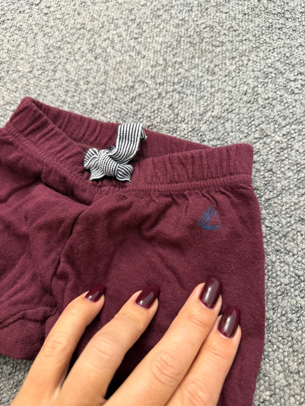 Petit Bateau burgundy cotton pants - view 2