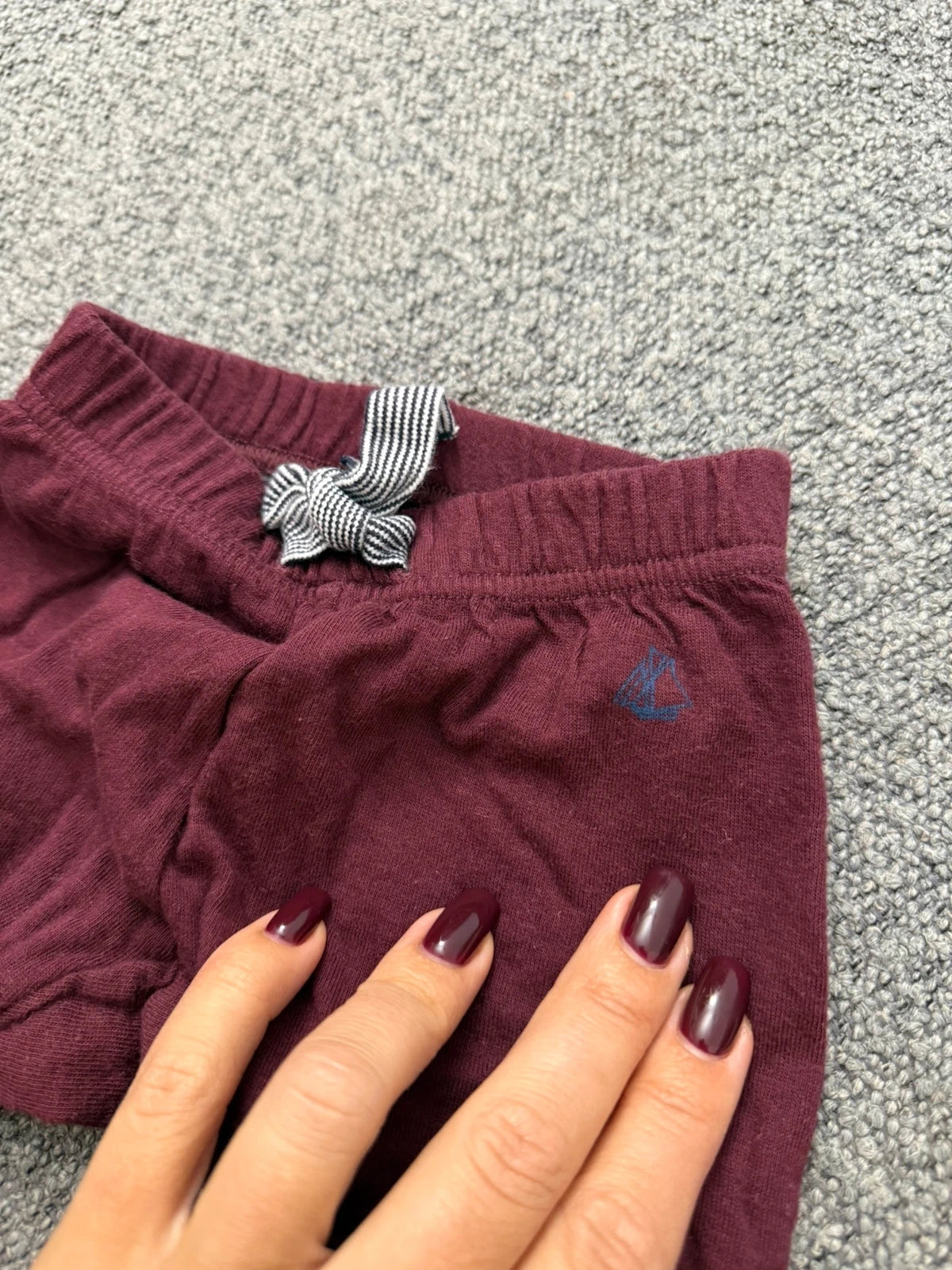 Petit Bateau burgundy cotton pants - view 2