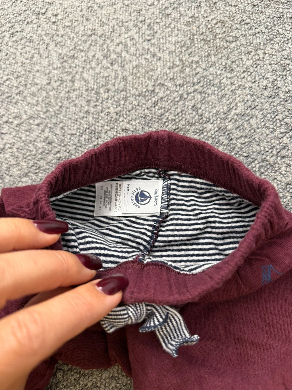 Petit Bateau burgundy cotton pants - view 3