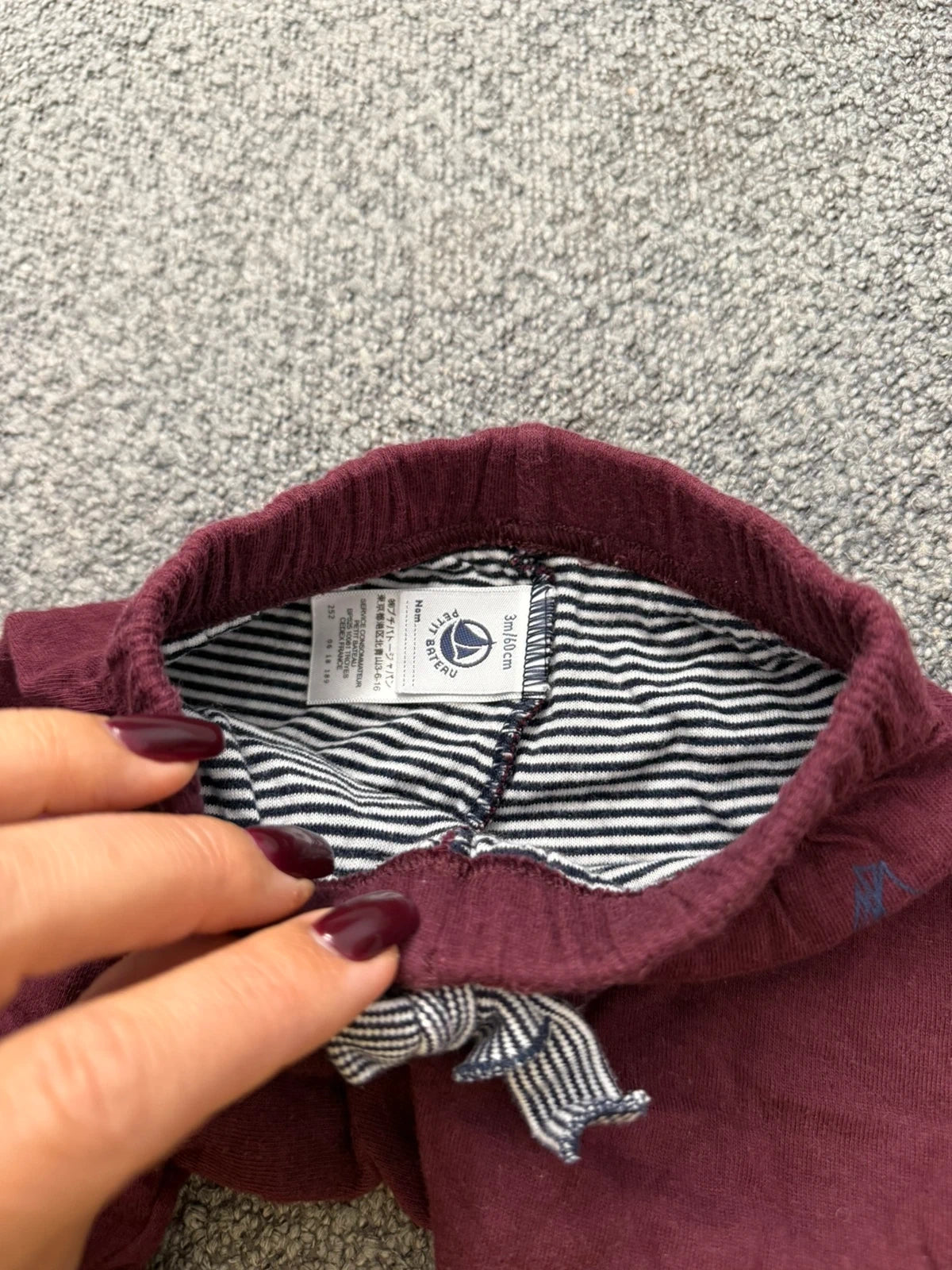 Petit Bateau burgundy cotton pants - view 3