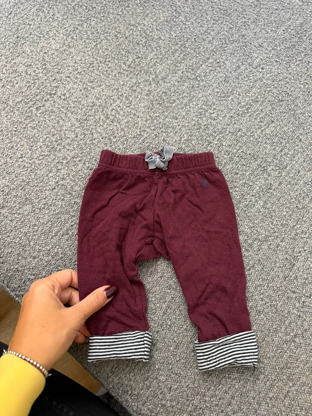 Petit Bateau burgundy cotton pants
