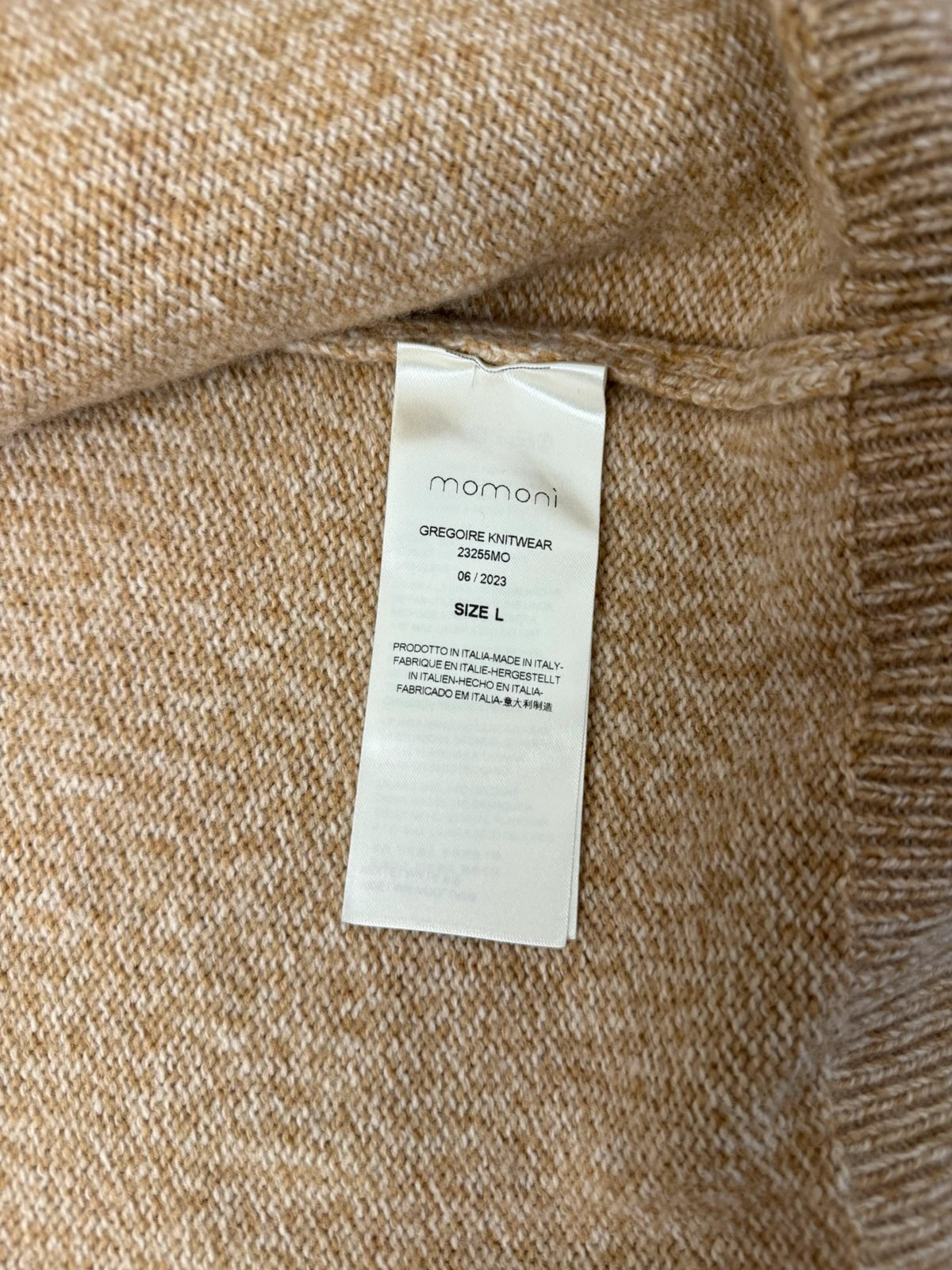 Momoni new cream beige wool knitted cardigan - view 8