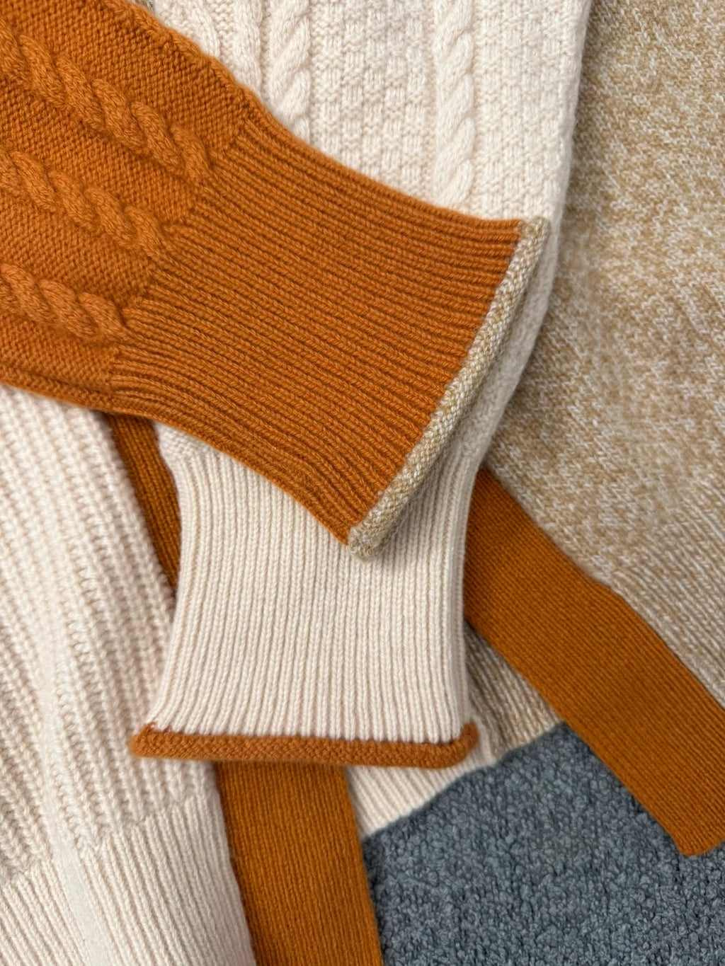 Momoni new cream beige wool knitted cardigan - view 10