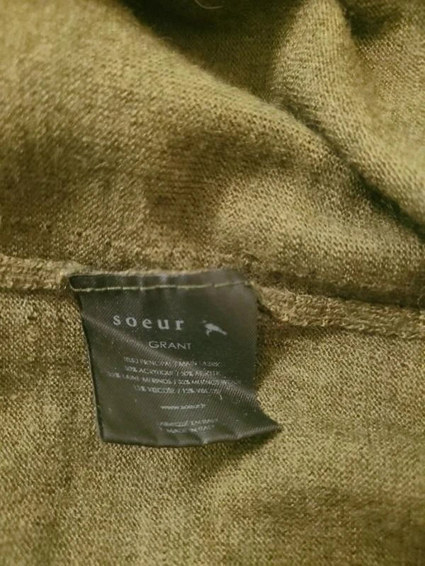 Soeur green khaki wool viscose turtleneck sweater - view 4