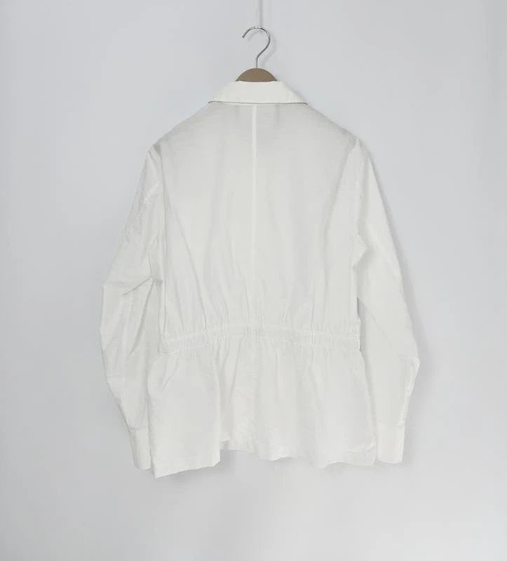 Fabiana Filippi white taffeta cotton blend shirt jacket