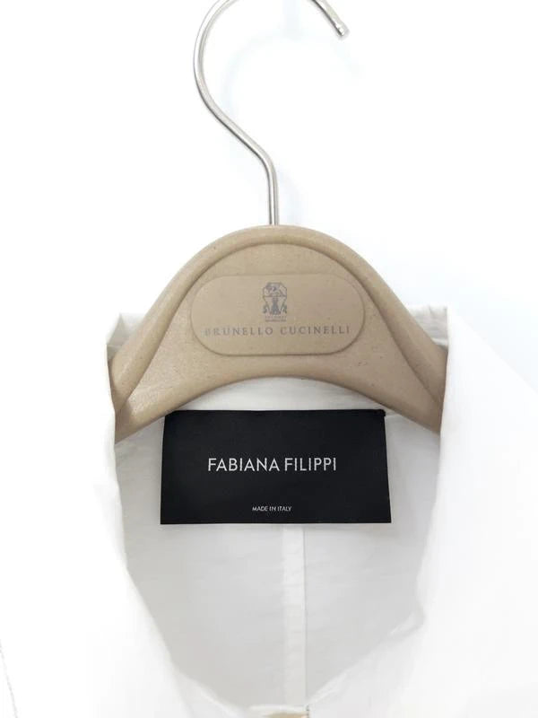 Fabiana Filippi white taffeta cotton blend shirt jacket - view 7