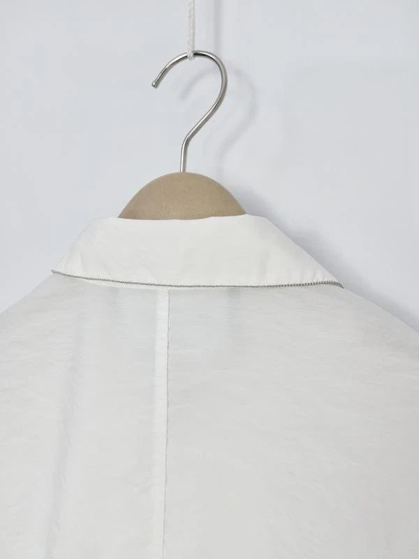 Fabiana Filippi white taffeta cotton blend shirt jacket - view 5