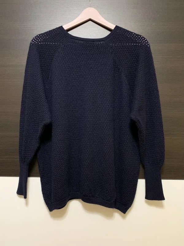 Leetha navy cashmere silk sweater