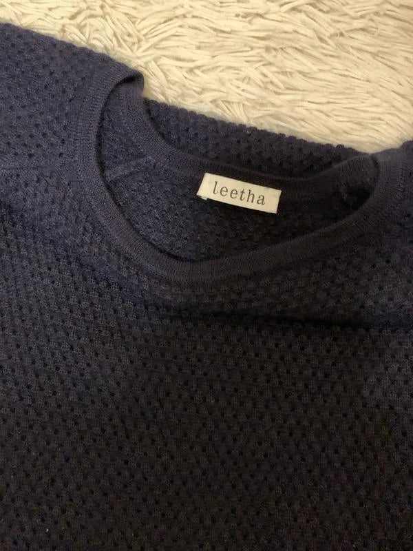 Leetha navy cashmere silk sweater - view 6