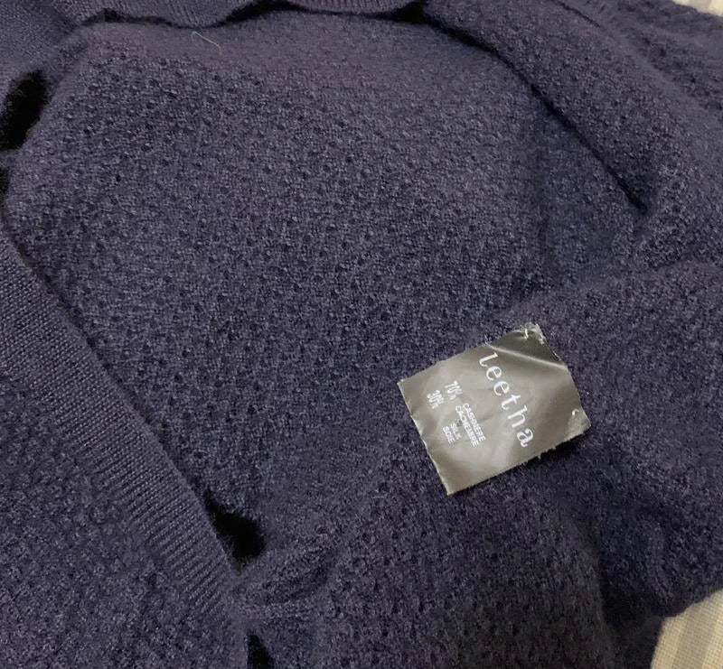 Leetha navy cashmere silk sweater - view 7