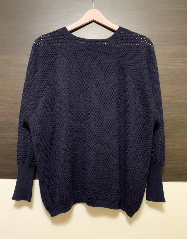 Leetha navy cashmere silk sweater - view 3