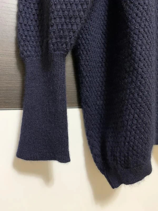 Leetha navy cashmere silk sweater - view 4