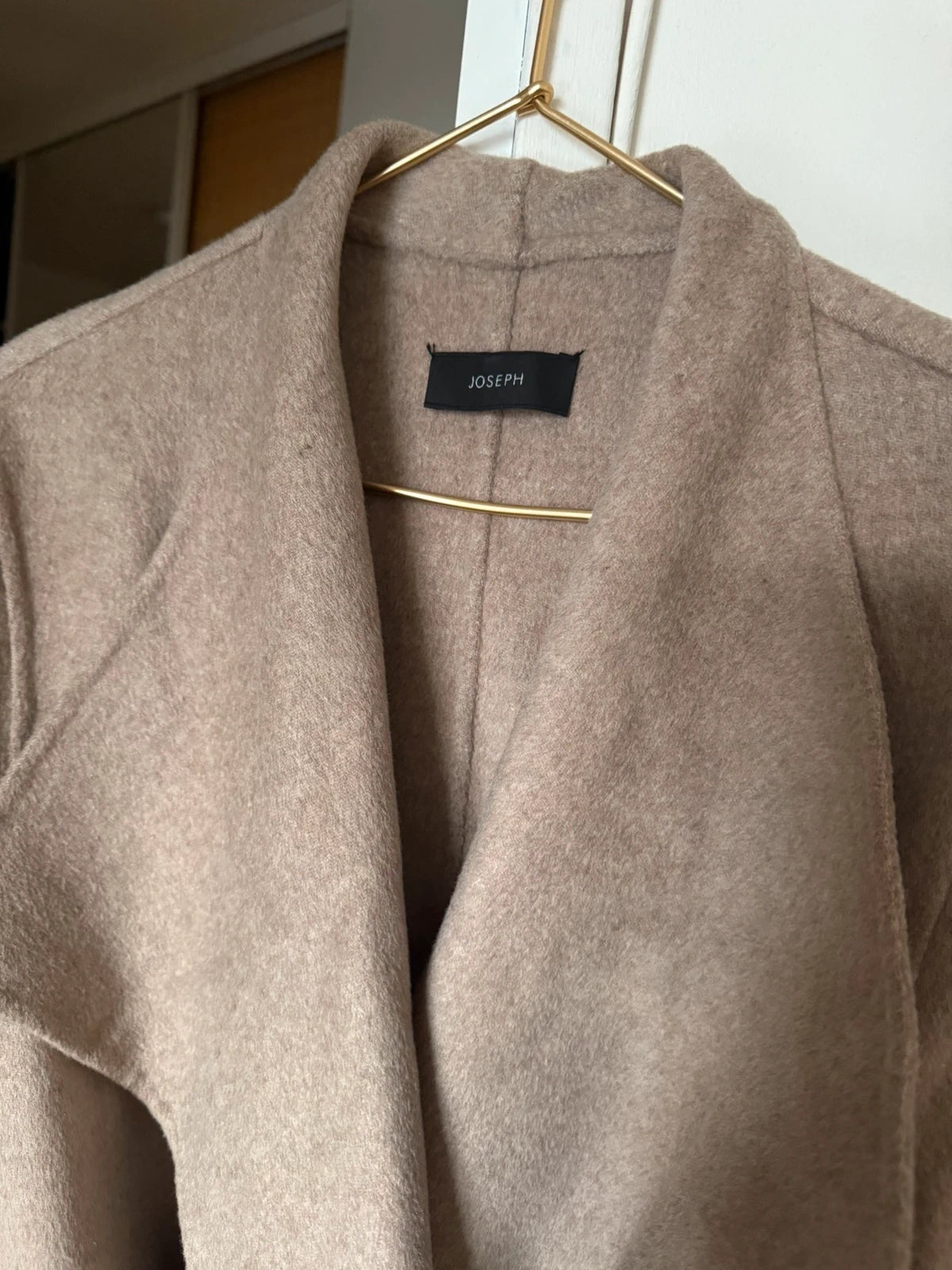 Joseph Lisa long dbl cashmere beige wrap belted coat - view 2