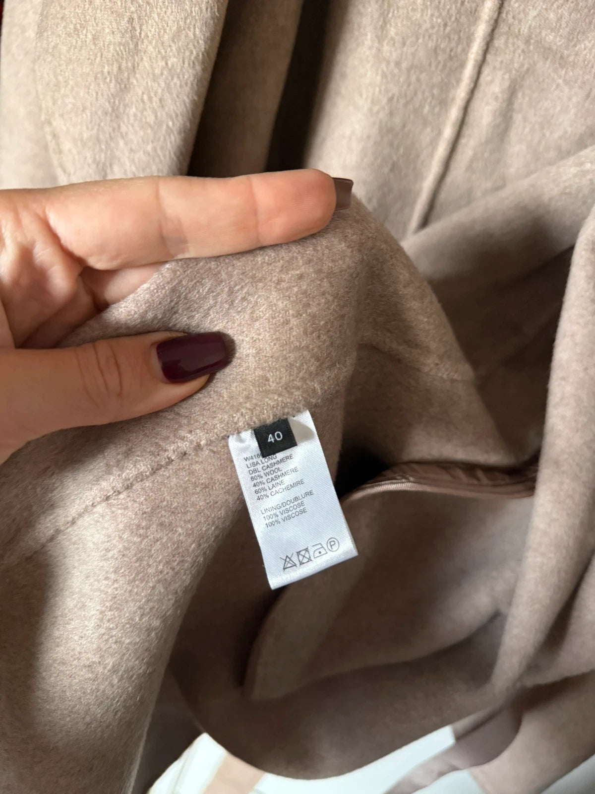 Joseph Lisa long dbl cashmere beige wrap belted coat - view 5