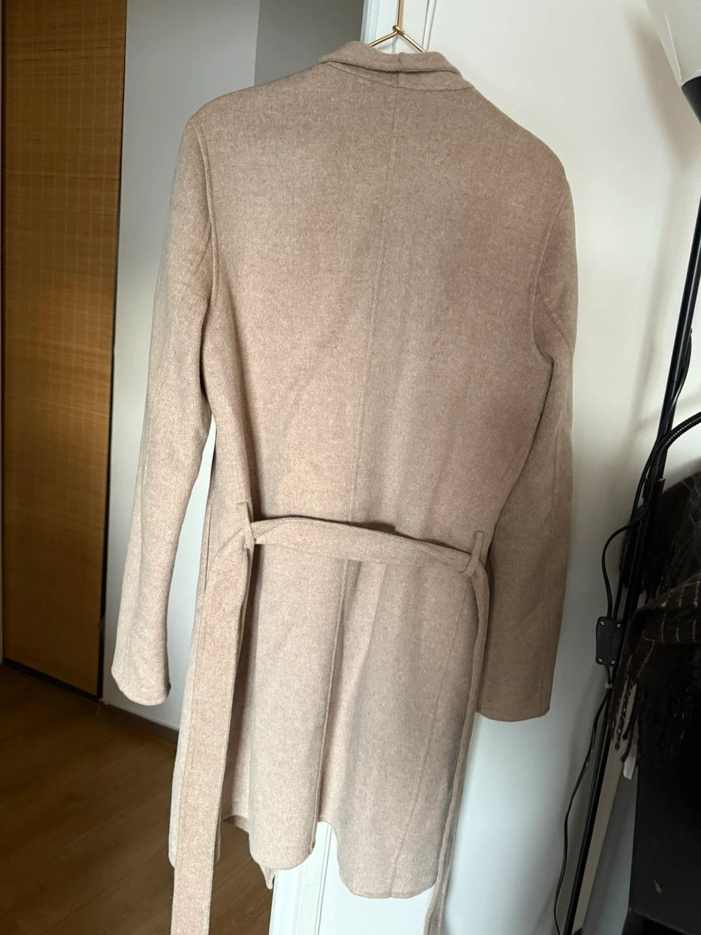 Joseph Lisa long dbl cashmere beige wrap belted coat - view 7