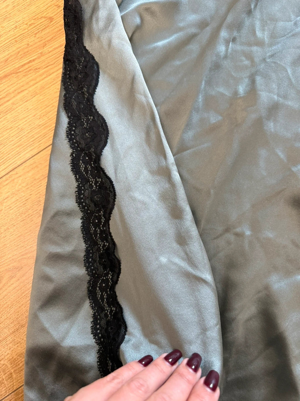 Dorothee Schumacher khaki silk long skirt with lace - view 3