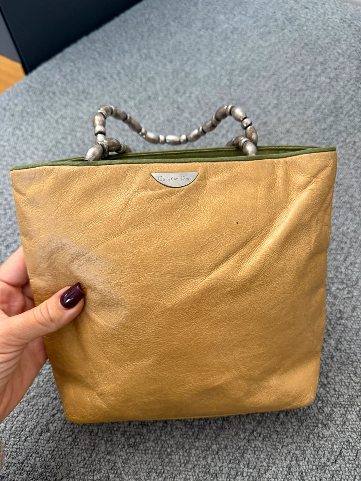 Christian Dior vintage beige small leather bag - view 2