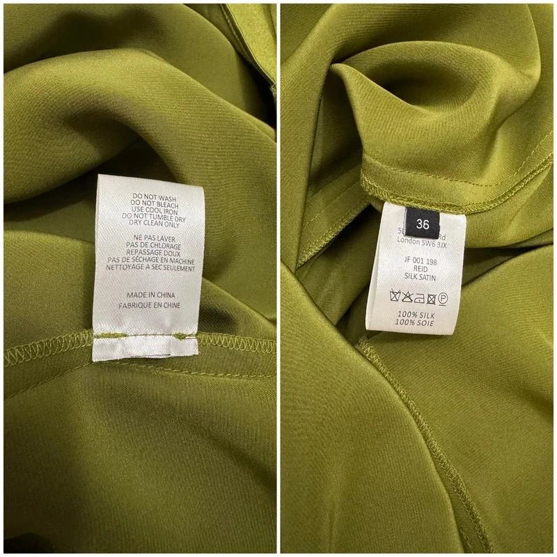 Joseph Reid silk satin green long dress - view 5