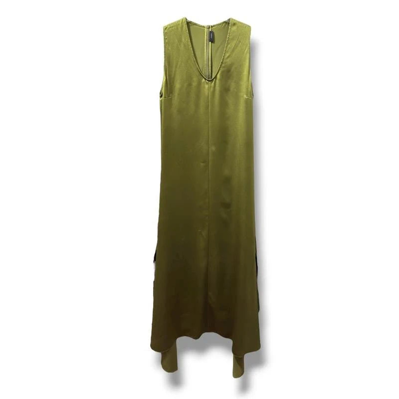 Joseph Reid silk satin green long dress