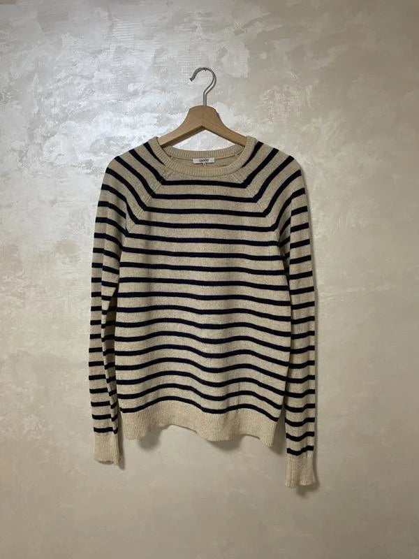 Ganni striped wool yak pullover jumper