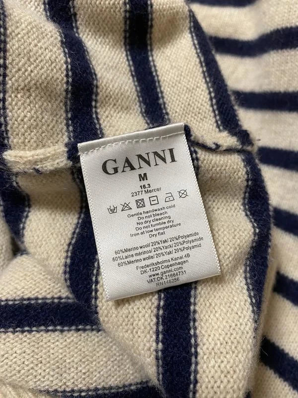 Ganni striped wool yak pullover jumper - view 2