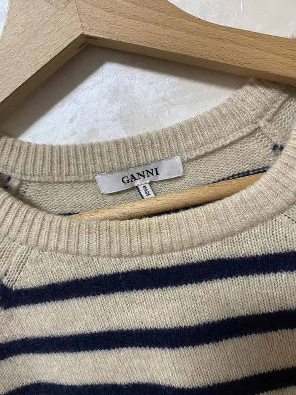 Ganni striped wool yak pullover jumper - view 3