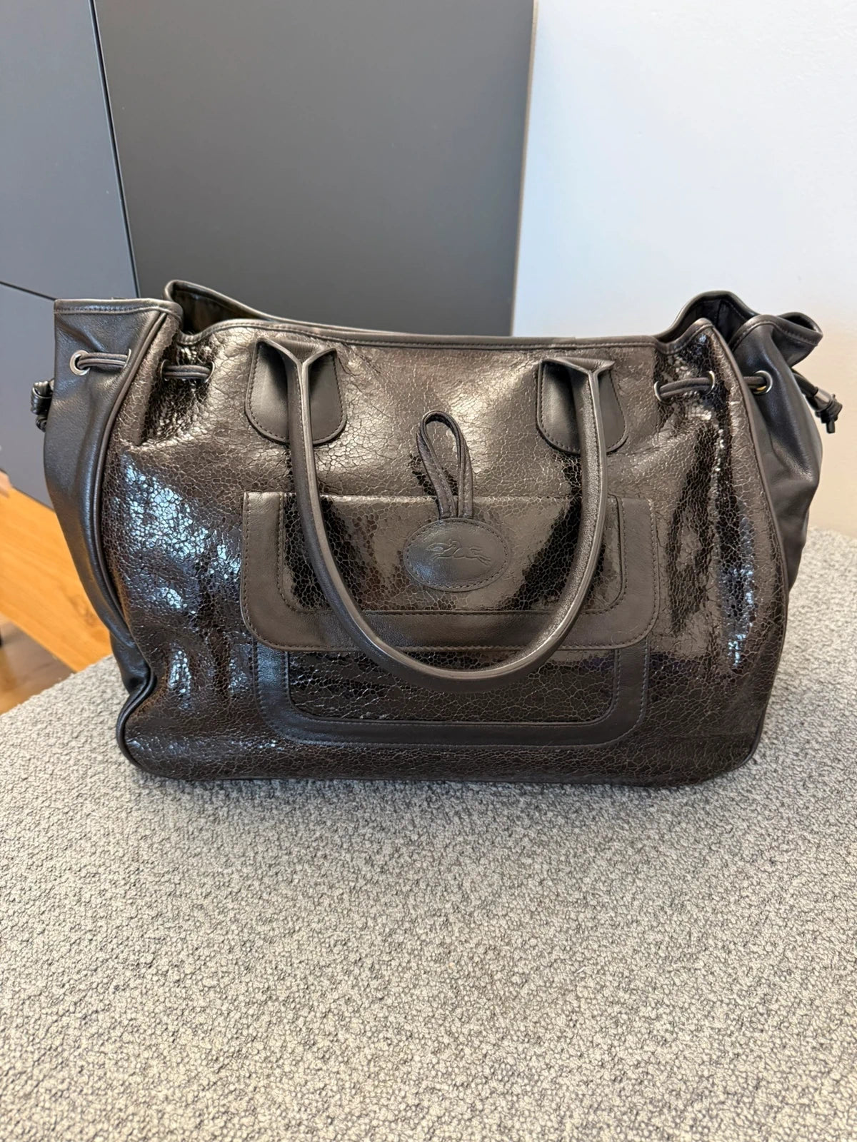 Longchamp roseau big chocolate brown leather bag - view 2