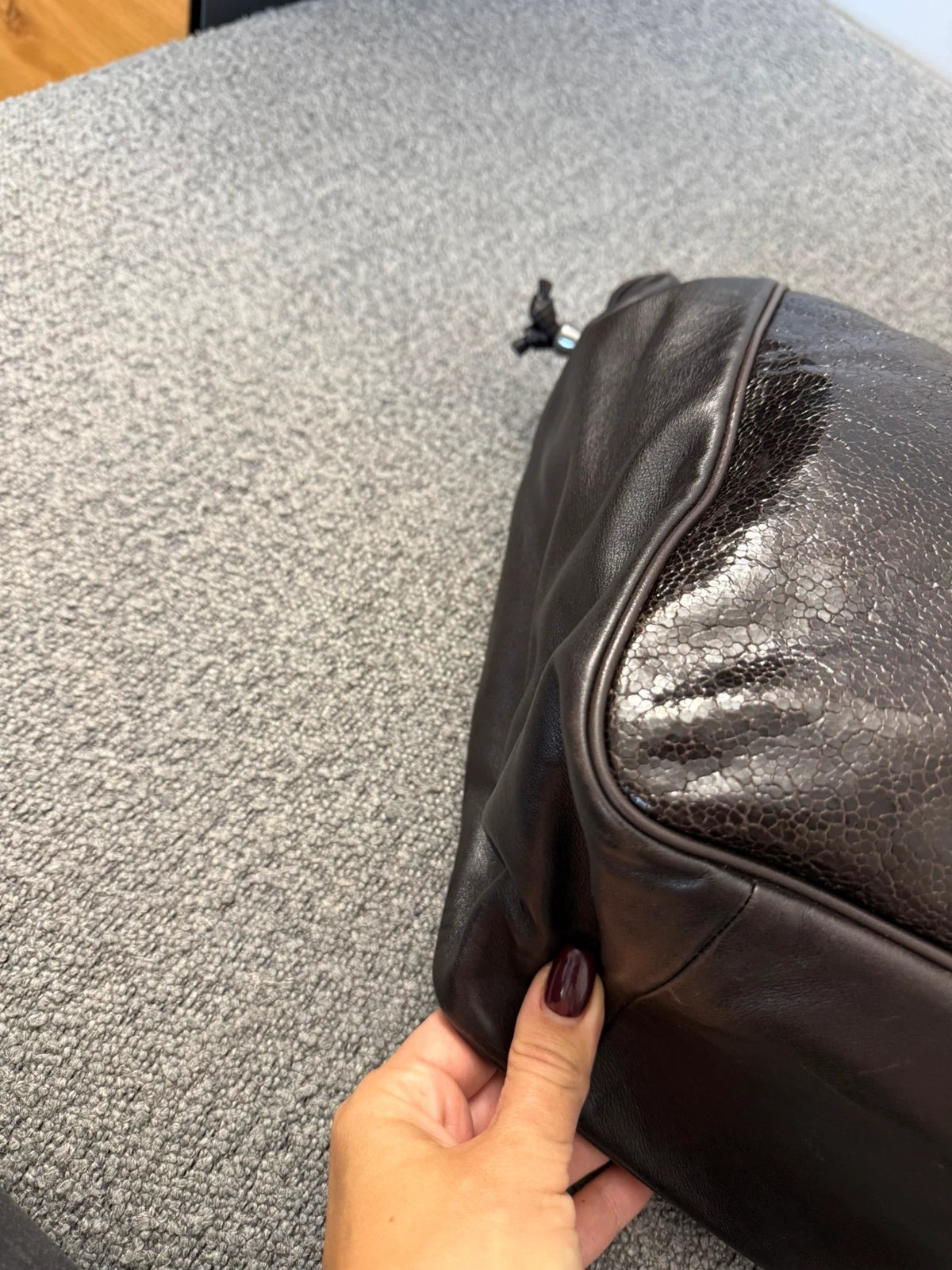 Longchamp roseau big chocolate brown leather bag - view 15