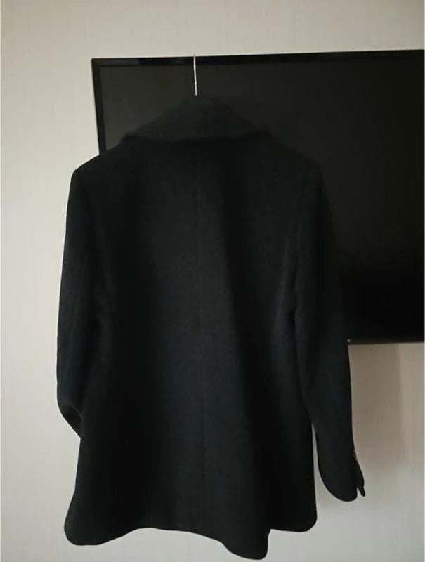 Max Mara anthracite black wool angora short coat jacket - view 2