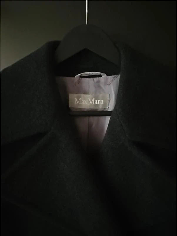 Max Mara anthracite black wool angora short coat jacket - view 5
